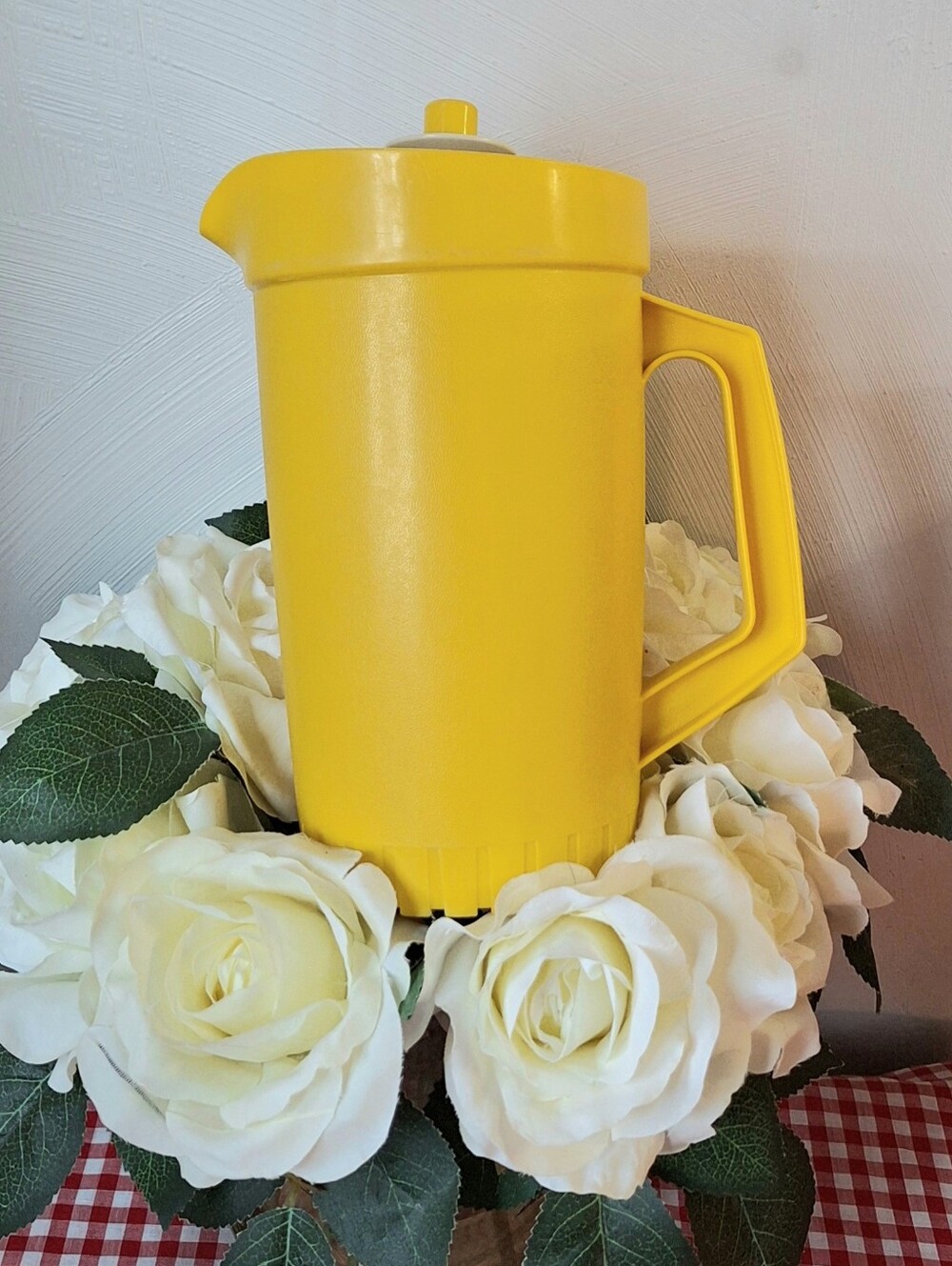 Vintage Tupperware Pitcher With Push-Button Seal Lid in Sunshine Yellow, #874-13